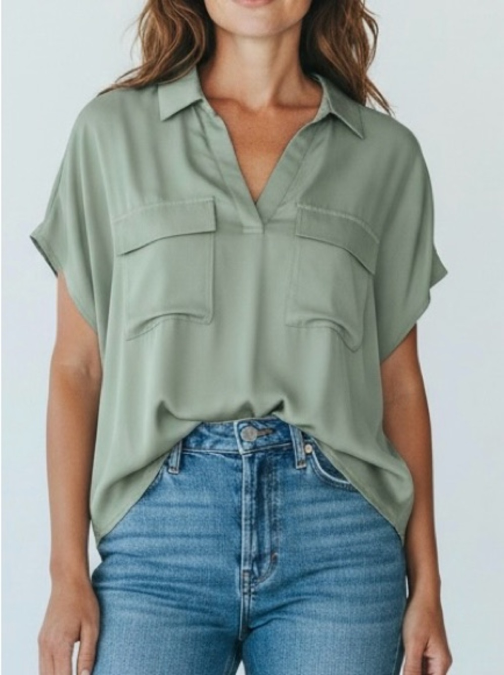 MWT Old Navy V-Neck Utility Pocket Blouse